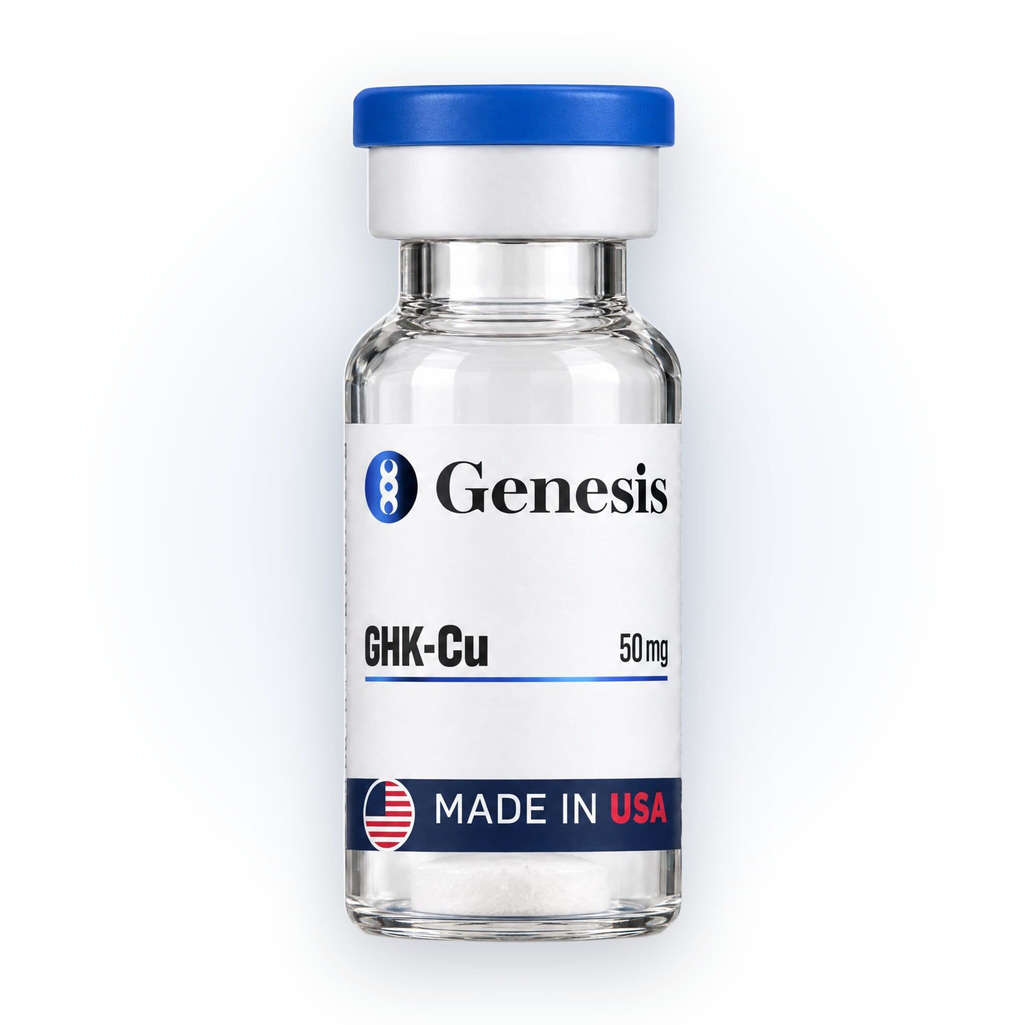 GHK-Cu 50mg research peptide vial, made in USA